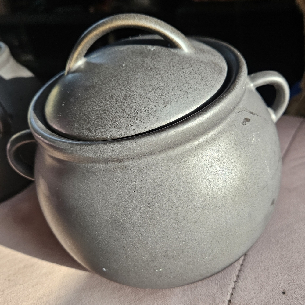 Vintage planters black pot jar planter peanuts cookie sugar flour cauldron witch